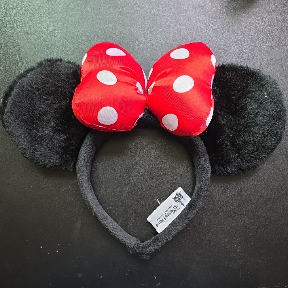 Red Polka Dot Bow Mouse Ears Headband